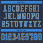 Custom Name and Number Personalized Navy and Powder Blue Gold Football Jersey - Authentic Team Apparel Personalized Navy