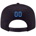 Custom Name Number Navy Blue Gold Stitch Adjustable Snapback Hat Personalized Team Gift Personalized Navy Powder Blue-Gold