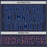 Personalized Custom Name and Number Throwback Baseball Jersey - Navy Powder Blue-Orange Mesh Team Style Personalized Navy