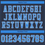 Personalized Navy Powder Blue White Football Jersey - Authentic Mesh Design Personalized Navy Powder Blue-White Mesh Authentic