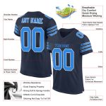 Personalized Navy Powder Blue White Football Jersey - Authentic Mesh Design Personalized Navy Powder Blue-White Mesh Authentic