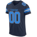 Custom Name and Number Navy Powder Blue-White Mesh Football Jersey - Personalized Authentic Team Jersey Personalized Navy