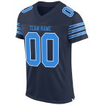 Personalized Navy Powder Blue White Football Jersey - Authentic Mesh Design Personalized Navy Powder Blue-White Mesh Authentic