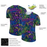 Custom Name and Number Hawaii Summer T-Shirt with 3D Navy Purple Pattern for Holiday Party Performance Personalized Navy