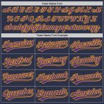 Personalized Custom Name & Number Baseball Jersey - Navy Purple-Gold Authentic Throwback Design Personalized Navy Purple-Gold