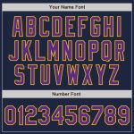 Custom Navy Purple Gold Varsity Letterman Jacket with Personalized Name and Number - Full-Snap Bomber Style Personalized