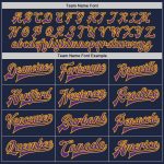 Custom Navy Purple Gold Varsity Letterman Jacket with Personalized Name and Number - Full-Snap Bomber Style Personalized