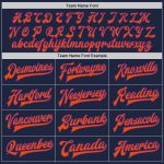 Custom Name Number Navy Purple Orange Varsity Letterman Bomber Jacket Full Snap Personalized Navy Purple-Orange Bomber Full-Snap