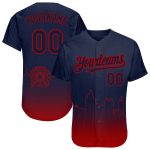Custom Name Number Atlanta City Edition Baseball Jersey 3D Fade Authentic Navy Red Fashion Personalized Navy Red 3D Atlanta