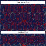 Personalized Custom Name and Number Unisex Softball Jersey, 3D Navy Red Abstract Pattern, Two-Button Design Personalized