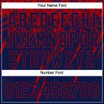 Custom Name and Number Unisex Softball Jersey - Personalized Navy Red 3D Abstract Sharp Design, Two-Button Style Personalized