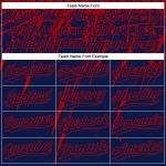 Custom Name and Number Unisex Softball Jersey - Personalized Navy Red 3D Abstract Sharp Design, Two-Button Style Personalized