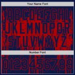 Custom Name Number Baseball Jersey 3D Dripping Splatter Art Navy Red Design - Personalized Team Apparel Personalized Navy