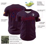 Custom Name Number Baseball Jersey Hearts 3D Pattern Design Navy Red Authentic Team Personalized Navy Red 3D Pattern Design