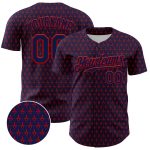 Custom Name Number Baseball Jersey Hearts 3D Pattern Design Navy Red Authentic Team Personalized Navy Red 3D Pattern Design