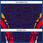 Custom Name and Number Baseball Jersey with 3D Pattern Side Stripes - Personalized Navy Red Team Apparel Personalized Navy