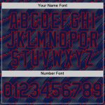 Custom Name and Number Authentic Baseball Jersey with 3D Navy Red Slant Lines Design Personalized Navy Red 3D Pattern Design