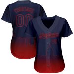 Custom Washington City Edition 3D Baseball Jersey - Authentic Fade Fashion, Personalized Navy Red with Name and Number Personalized
