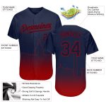 Custom Washington City Edition 3D Baseball Jersey - Authentic Fade Fashion, Personalized Navy Red with Name and Number Personalized