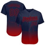 Custom Washington City Edition 3D Baseball Jersey - Authentic Fade Fashion, Personalized Navy Red with Name and Number Personalized