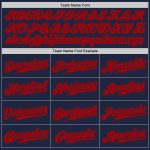 Personalized Authentic Baseball Jersey in Navy Blue and Red Colors Personalized Navy Red Authentic Baseball Jersey