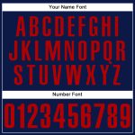 Custom Name Number Personalized Baseball Jersey - Authentic Navy Red Team Jersey Personalized Navy Red Authentic Baseball