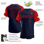 Custom Name and Number Navy Red Baseball Jersey - Personalized Authentic Raglan Sleeves Team Apparel Personalized Navy Red