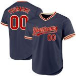 Custom Name Number Authentic Baseball Jersey - Personalized Navy Red-Cream Throwback Team Jersey Personalized Navy Red-Cream