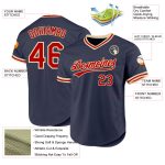 Custom Name Number Authentic Baseball Jersey - Personalized Navy Red-Cream Throwback Team Jersey Personalized Navy Red-Cream