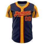 Personalized Navy Red Gold Baseball Jersey with Custom Name and Number - Authentic Team Apparel Personalized Navy Red-Gold