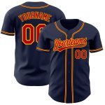 Personalized Authentic Baseball Jersey in Navy Red and Gold Colors Personalized Navy Red-Gold Authentic Baseball Jersey