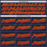 Custom Name and Number Authentic Baseball Jersey in Navy Red-Gold - Personalized Team Apparel Personalized Navy Red-Gold