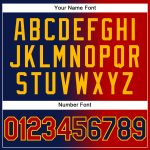 Custom Name and Number Personalized Navy Red-Gold Gradient Baseball Jersey - Authentic Team Gear Personalized Navy Red-Gold