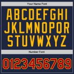 Personalized Authentic Throwback Basketball Jersey - Navy Red Gold Design Personalized Navy Red-Gold Authentic Throwback
