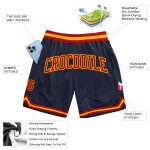 Custom Name Number Basketball Shorts - Personalized Red-Gold Navy Authentic Throwback Team Apparel Personalized Navy Red-Gold