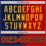 Custom Name and Number Personalized Navy Red Gold Bomber Jacket Gradient Full-Snap Varsity Letterman Fashion Jacket Personalized