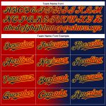 Custom Name Number Two-Button Unisex Softball Jersey in Navy Red-Gold Gradient - Personalized Team Apparel Personalized Navy