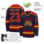 Personalized Hockey Jersey in Navy Red and Gold - Custom Sports Apparel Personalized Navy Red-Gold Hockey Jersey