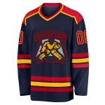 Personalized Hockey Jersey in Navy Red and Gold - Custom Sports Apparel Personalized Navy Red-Gold Hockey Jersey