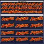 Custom Name and Number Authentic Baseball Jersey in Navy Red Gold Line - Personalized Team Apparel Personalized Navy Red-Gold