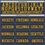 Customizable Throwback Football Jersey with Personalized Name and Number in Navy Red-Gold Mesh Personalized Navy Red-Gold