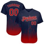 Custom Boston Red-Gray 3D Fade Fashion Baseball Jersey - Personalized Team Name and Number Personalized Navy Red-Gray 3D