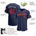 Personalized Navy and Red-Gray Baseball Jersey - Authentic Design for Fans Personalized Navy Red-Gray Authentic Baseball