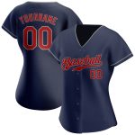 Custom Navy Red-Gray Authentic Baseball Jersey with Personalized Name & Number - Team Jersey Personalized Navy Red-Gray Authentic