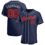 Personalized Navy and Red-Gray Baseball Jersey - Authentic Design for Fans Personalized Navy Red-Gray Authentic Baseball