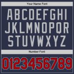 Custom Name and Number Authentic Throwback Baseball Jersey - Personalized Navy Red-Gray Team Jersey Personalized Navy Red-Gray