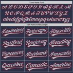 Custom Name and Number Authentic Throwback Baseball Jersey - Personalized Navy Red-Gray Team Jersey Personalized Navy Red-Gray