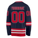 Custom Name and Number Hockey Jersey - Personalized Navy Red-Gray Team Jersey Personalized Navy Red-Gray Hockey Jersey Team