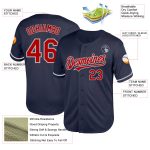 Custom Name Number Throwback Baseball Jersey Navy Red Gray Mesh - Personalized Team Jersey Personalized Navy Red-Gray Mesh