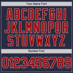 Custom Name Number Throwback Baseball Jersey Navy Red Gray Mesh - Personalized Team Jersey Personalized Navy Red-Gray Mesh